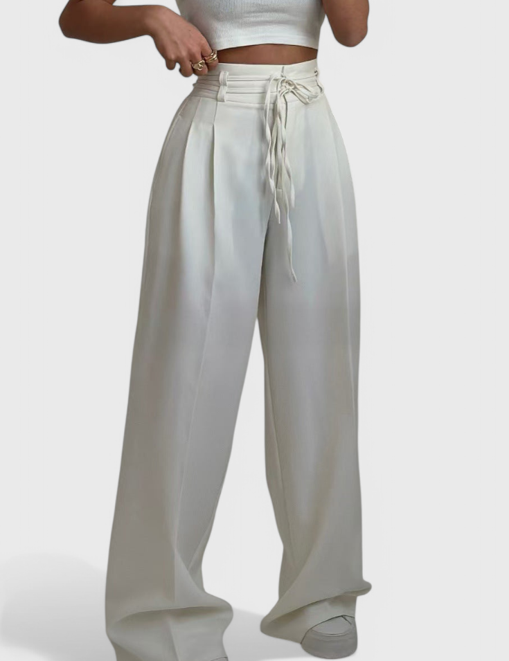 Sophie Pantalones de pierna ancha con cordones