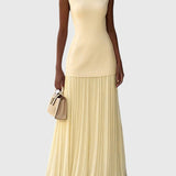 Sara - Vestido Maxi Plisado Sin Mangas