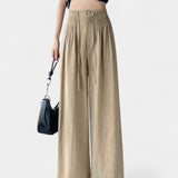 Ilyana Pantalones de Cintura Alta y Pierna Ancha