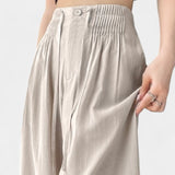 Ilyana Pantalones de Cintura Alta y Pierna Ancha