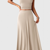 Anastasia Top Corto Fruncido & Falda Fluida a Juego