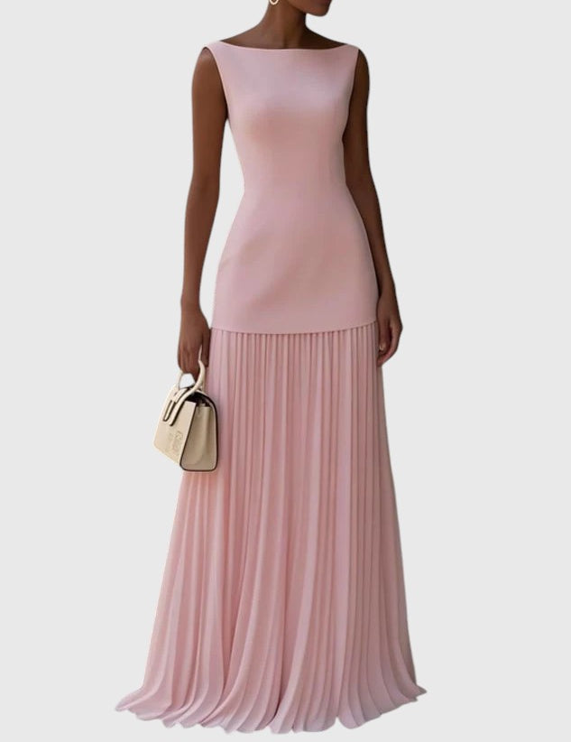 Sara - Vestido Maxi Plisado Sin Mangas