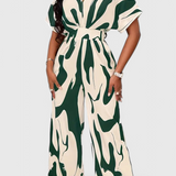 Zahara Mono Abstracto con Cintura Ajustada