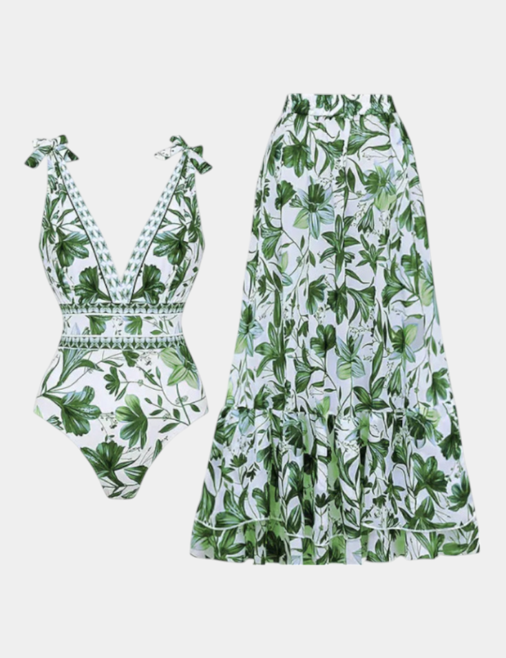 Ahria Conjunto de Traje de Baño de Una Pieza Floral