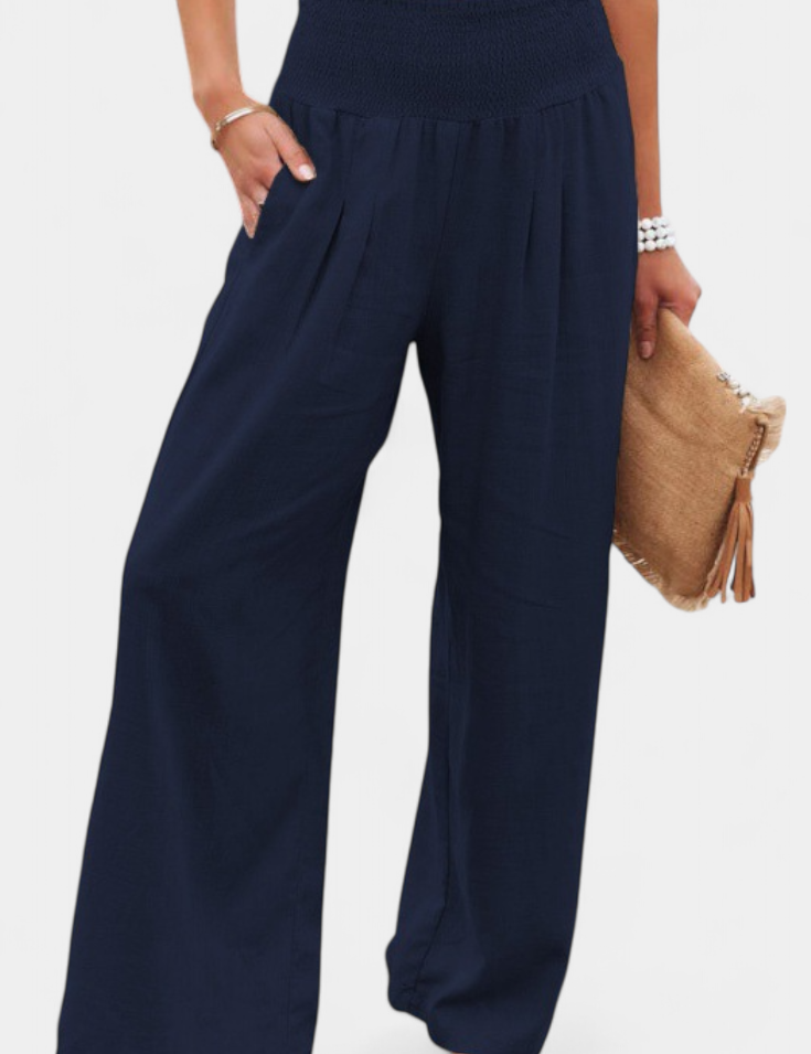 Alexia Pantalón de Algodón y Lino con Corte Fluido y Elegancia Natural