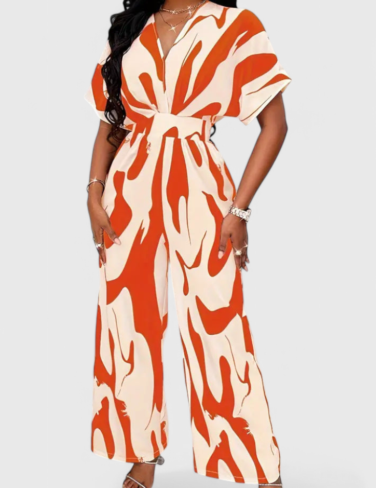 Zahara Mono Abstracto con Cintura Ajustada