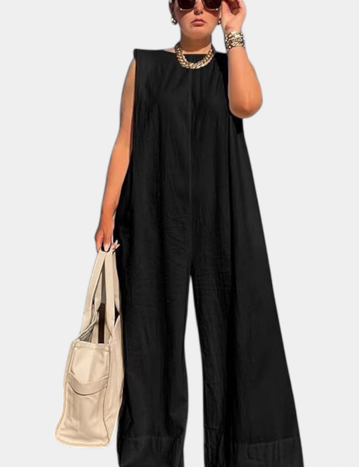 Airla Mono Oversize sin Mangas de Pierna Ancha