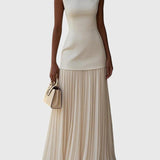 Sara - Vestido Maxi Plisado Sin Mangas