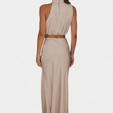 Hanna Conjunto Drapeado de Falda Sin Espalda