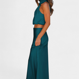 Hanna Conjunto Drapeado de Falda Sin Espalda