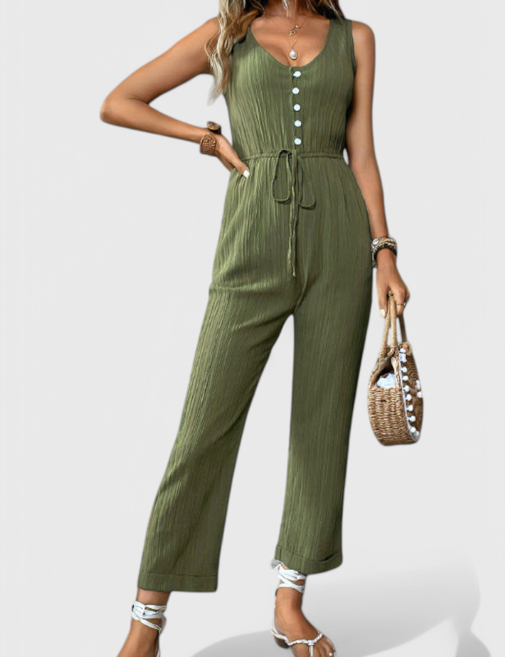 Marisela Mono Texturizado con Escote en V