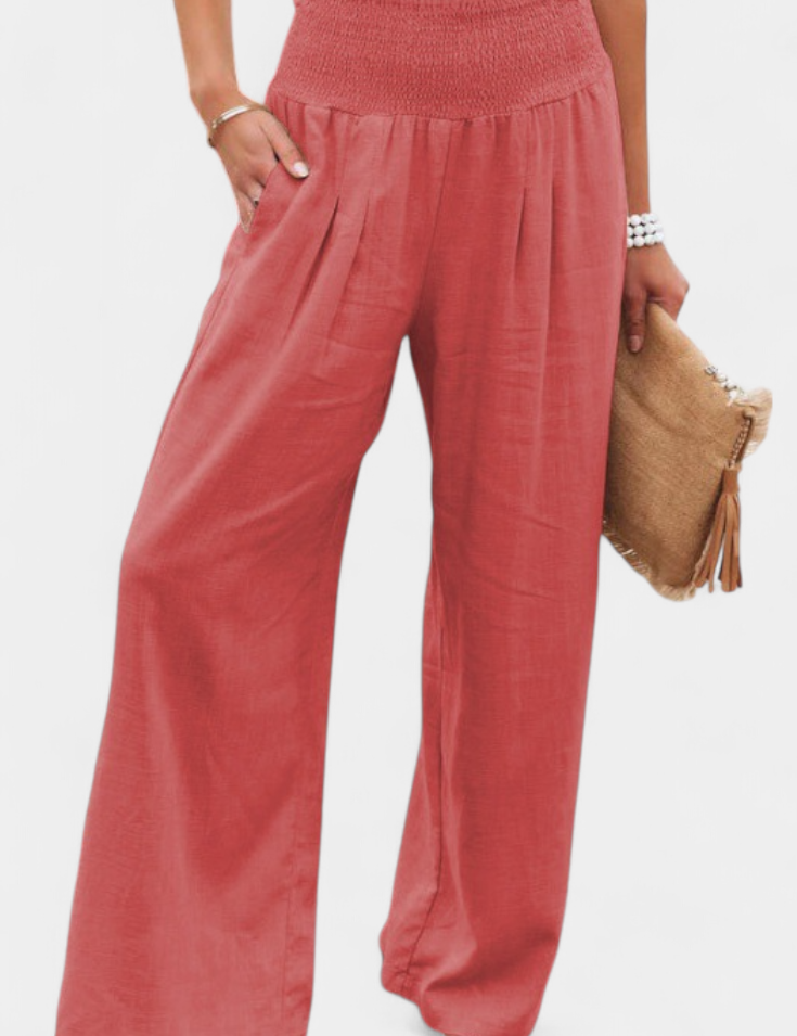 Alexia Pantalón de Algodón y Lino con Corte Fluido y Elegancia Natural