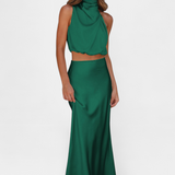 Hanna Conjunto Drapeado de Falda Sin Espalda