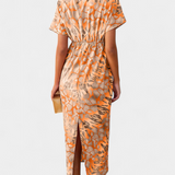 Triana Vestido con Estampado Abstracto y Escote en V