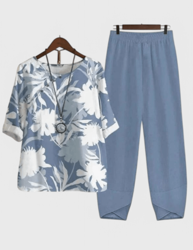 Ursula Conjunto Chic de Camisa y Pantalón con Estilo Relajado