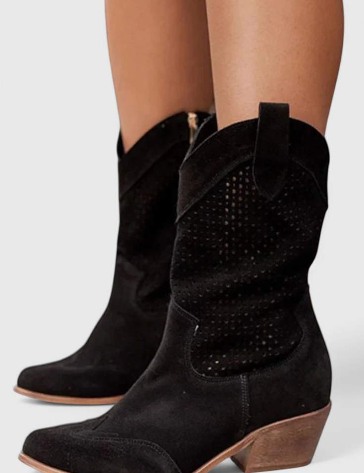 Anna Botas de Vaquero Modernas con Cremallera Lateral