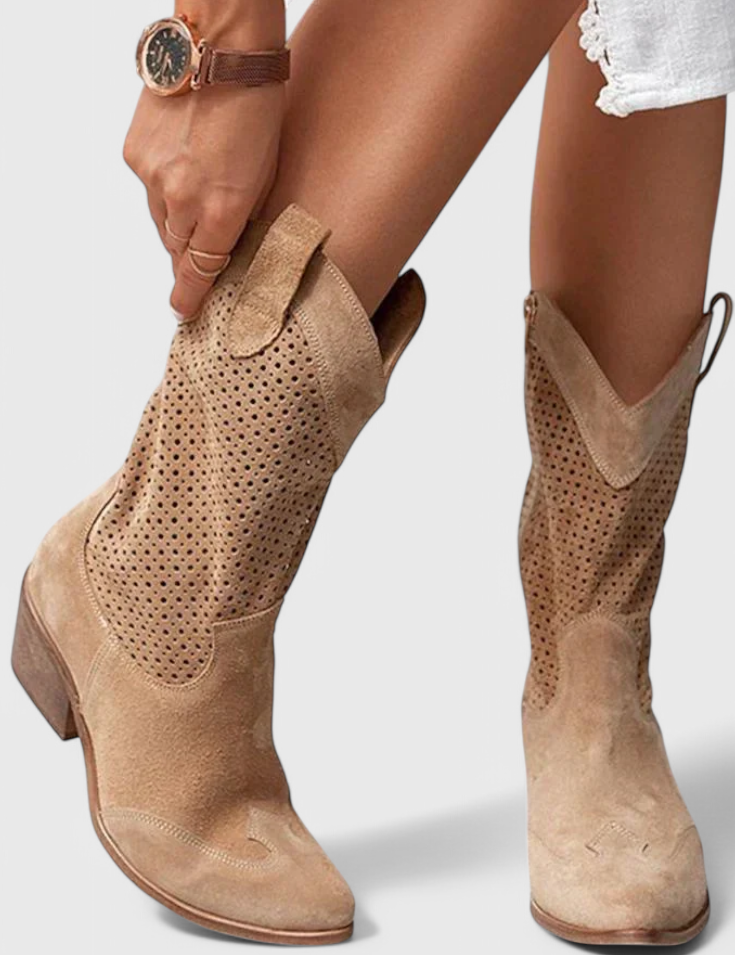 Anna Botas de Vaquero Modernas con Cremallera Lateral