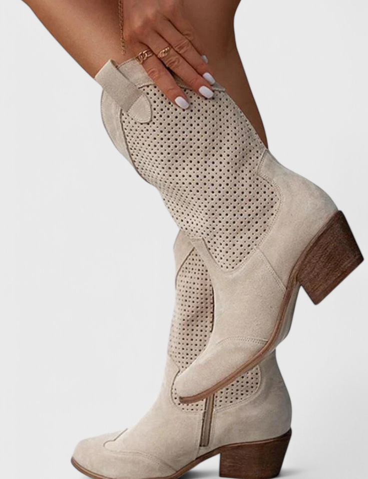 Anna Botas de Vaquero Modernas con Cremallera Lateral