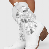 Anna Botas de Vaquero Modernas con Cremallera Lateral