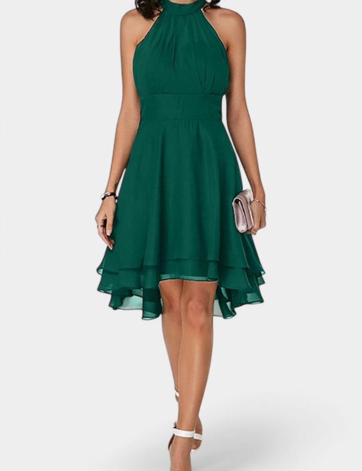 Anouk Vestido de Gasa con Volantes y Silueta Entallada