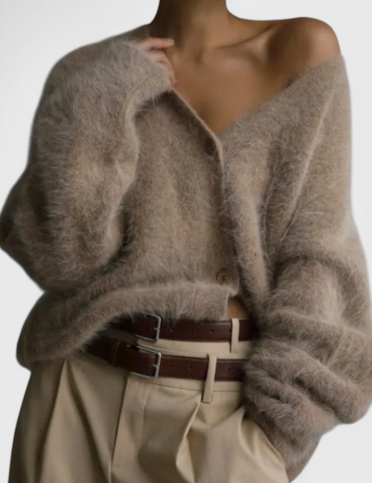 Daniela Cardigan de Mezcla de Cachemira Suave