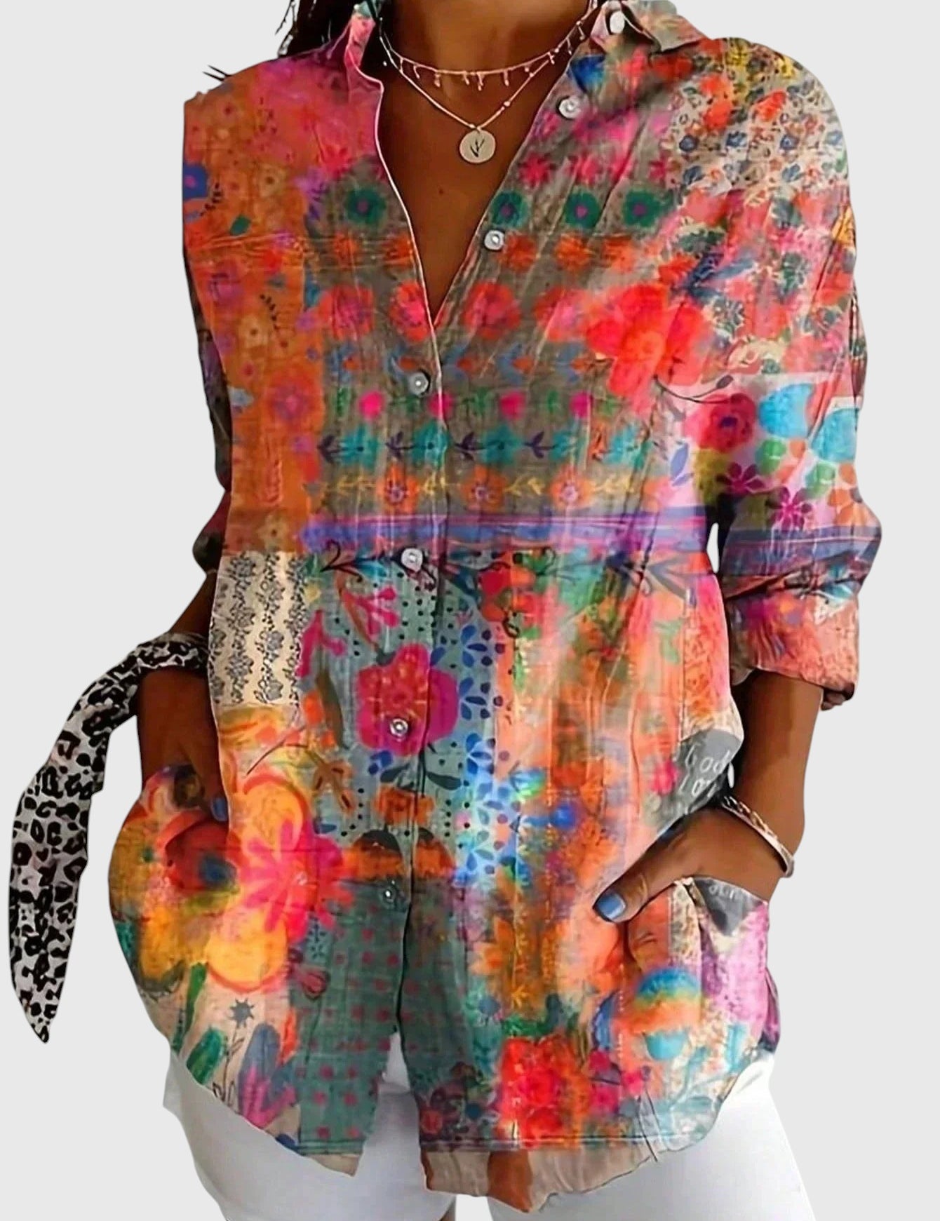 Ángela - Blusa de Patrón Colorido