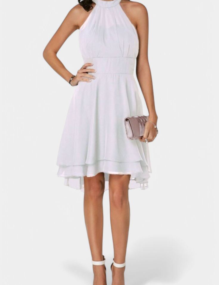 Anouk Vestido de Gasa con Volantes y Silueta Entallada