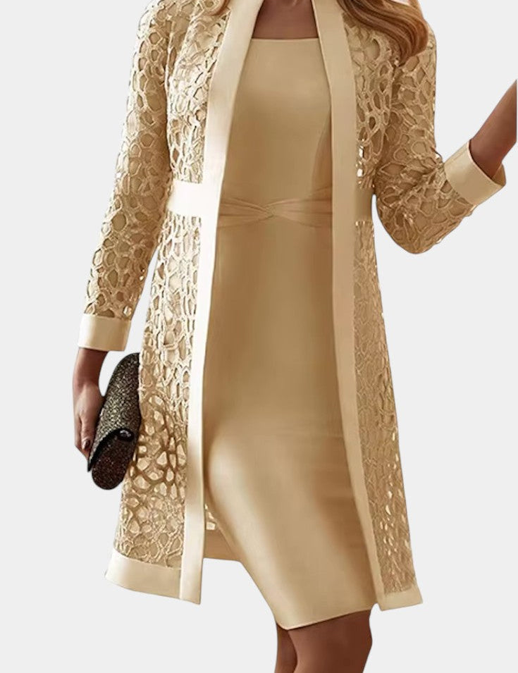 Freya Conjunto de Vestido de Dos Piezas con Encaje