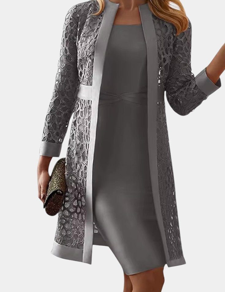 Freya Conjunto de Vestido de Dos Piezas con Encaje