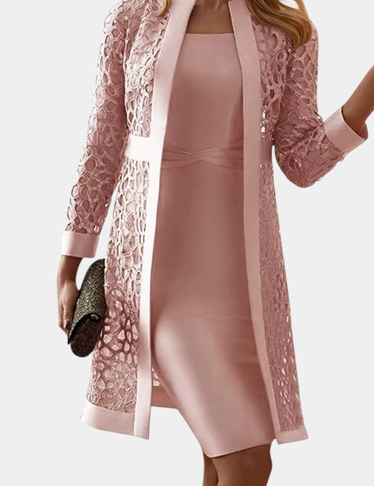 Freya Conjunto de Vestido de Dos Piezas con Encaje