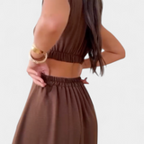 Griselda Vestido Midi con Botones y Cintura Abierta