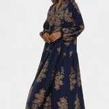 Yaiza Vestido Maxi con Aire Bohemio y Estampado Vintage