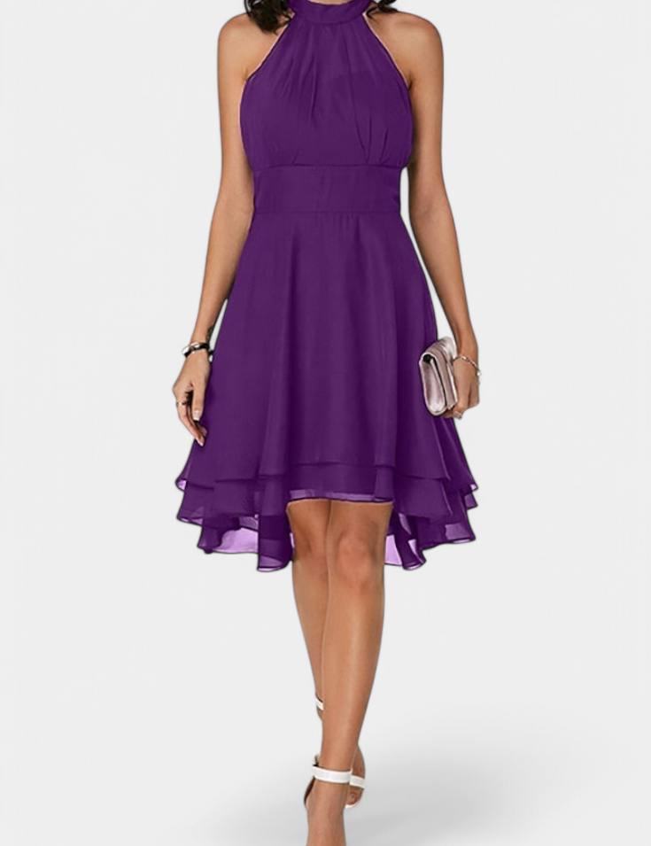 Anouk Vestido de Gasa con Volantes y Silueta Entallada