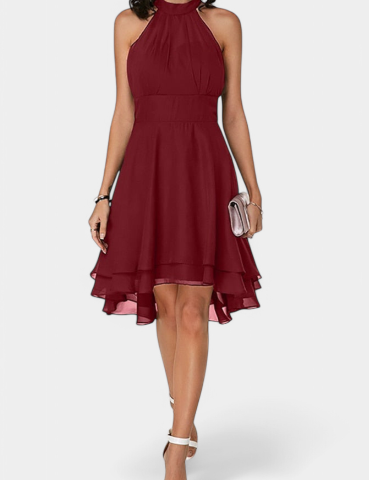 Anouk Vestido de Gasa con Volantes y Silueta Entallada