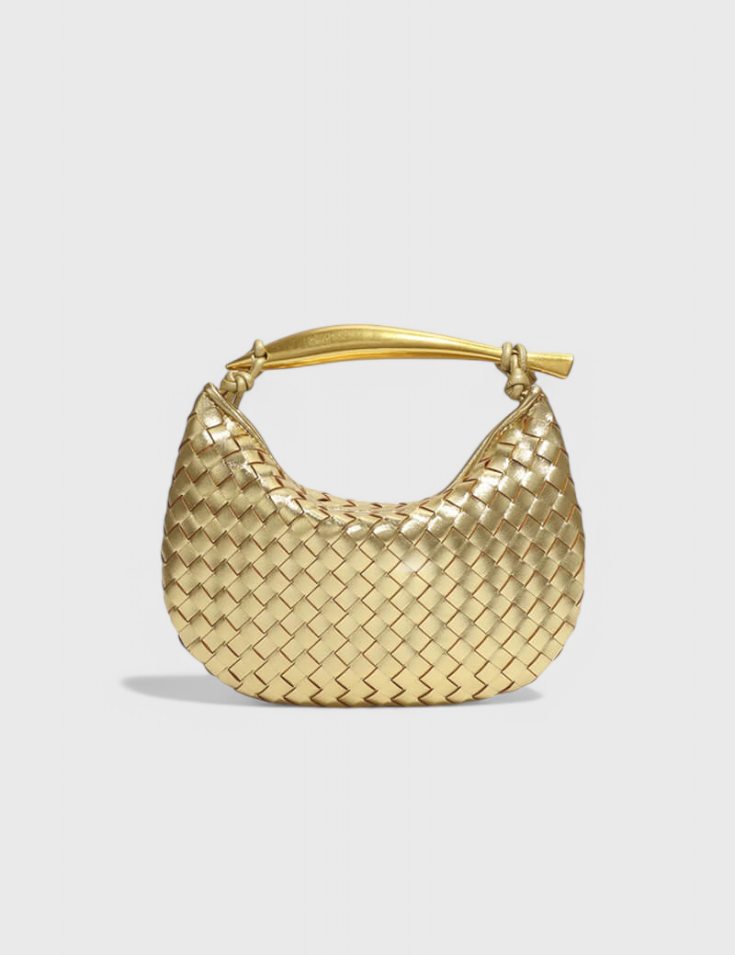 Gerda Bolso Woven con Asa Dorada