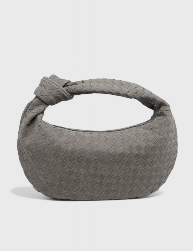 Lila Bolso Mediano Woven con Detalle de Nudo