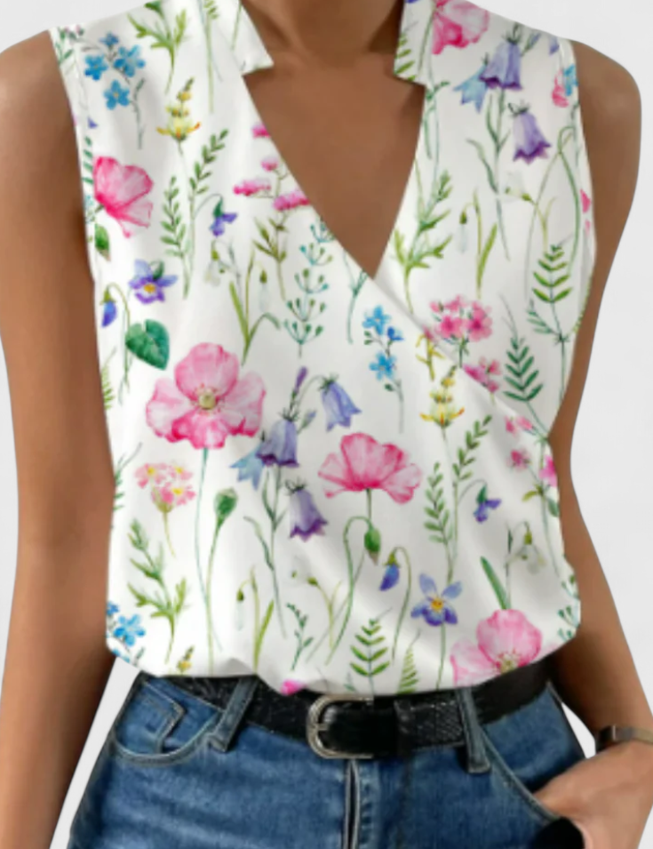 Yariela Top Suave de Verano con Escote en V