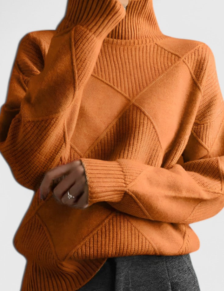 Jasmine Jersey de Cuello Alto de Cachemira