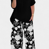 Aivy Conjunto Floral de Dos Piezas con Toque Relajado