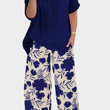 Aivy Conjunto Floral de Dos Piezas con Toque Relajado