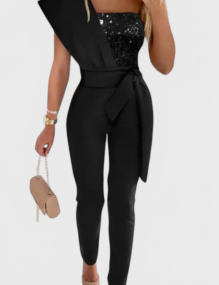 Layla Mono de Lentejuelas de Un Solo Hombro