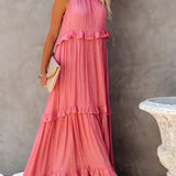 Landry | Vestido Sin Mangas con Detalles de Volantes Chic