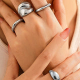 Juego de Anillos de Metal de 4 Piezas