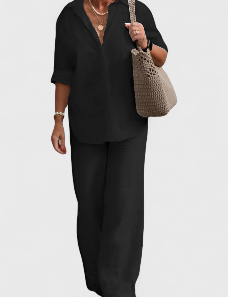 Skye Conjunto de Dos Piezas en Lino y Algodón con Silueta Relajada