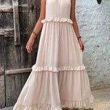 Landry | Vestido Sin Mangas con Detalles de Volantes Chic