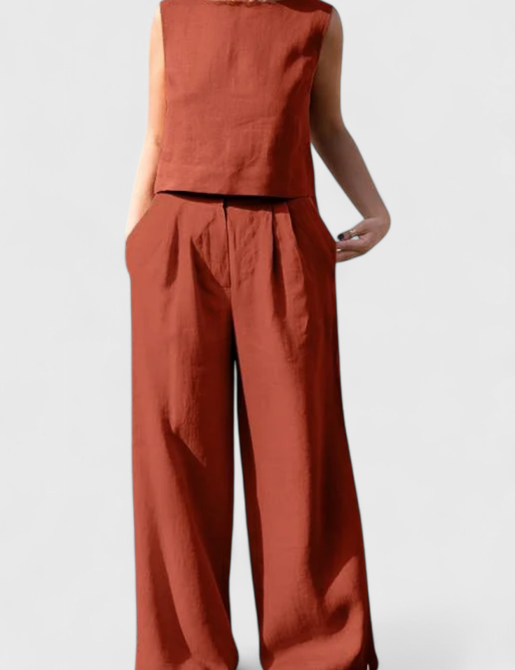 Yvanne Conjunto Vintage Sin Mangas de Verano