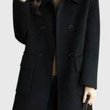 Camille Abrigo de Lana Clásico de Doble Botonadura