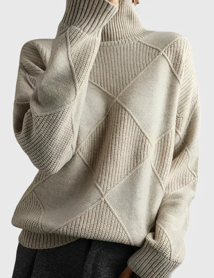 Jasmine Jersey de Cuello Alto de Cachemira