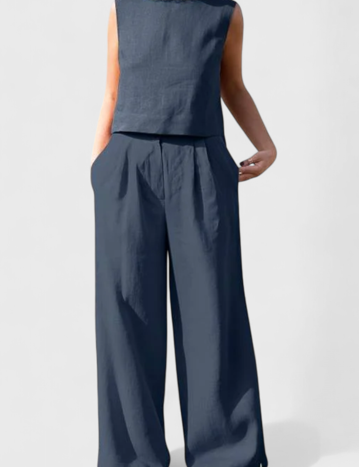 Yvanne Conjunto Vintage Sin Mangas de Verano