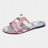 Berenice Sandalias Planas Multicolores con Estampado Tropical
